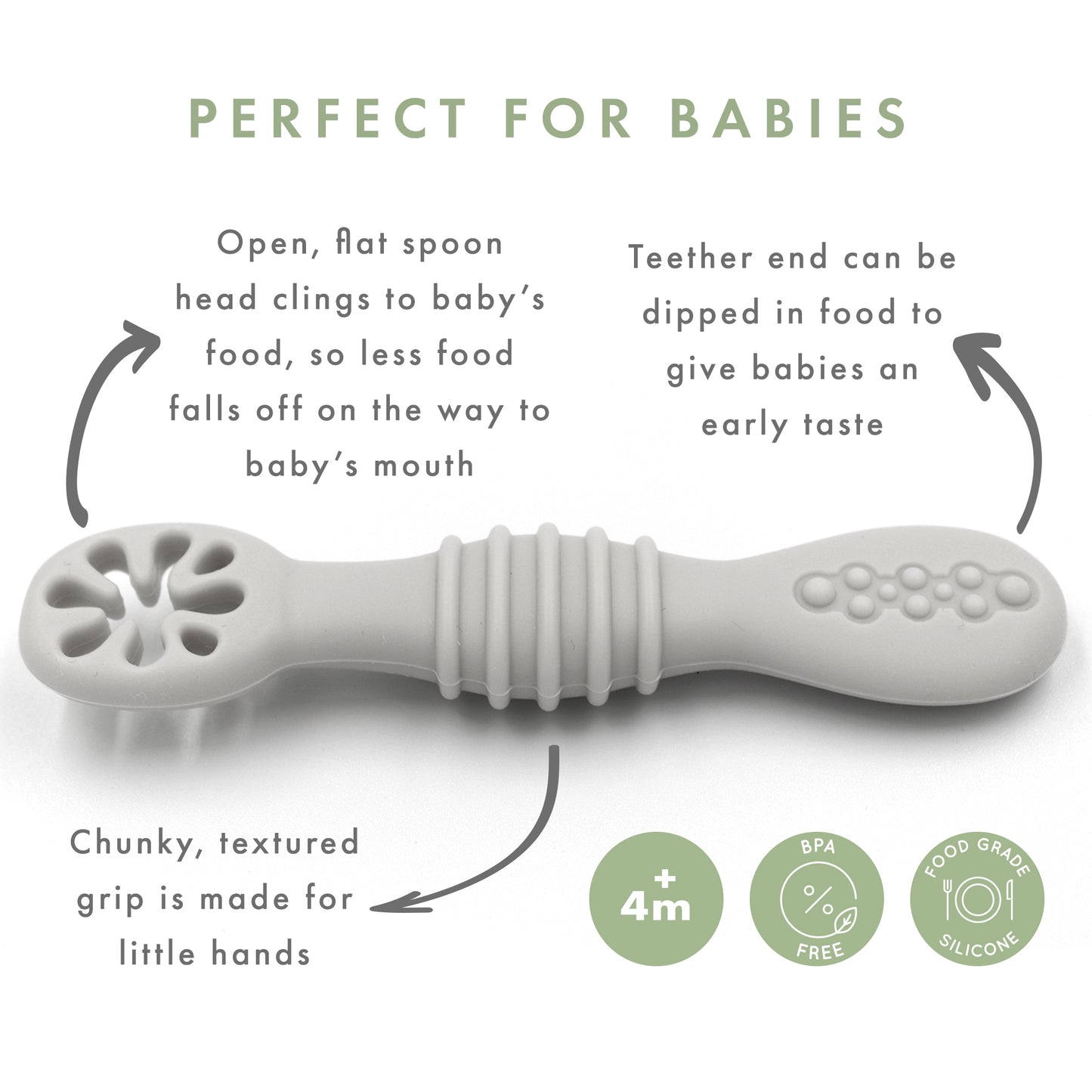 Little Weasel Stage 1: Baby Training Spoons - Blush / Pink Rose (Set of 2)